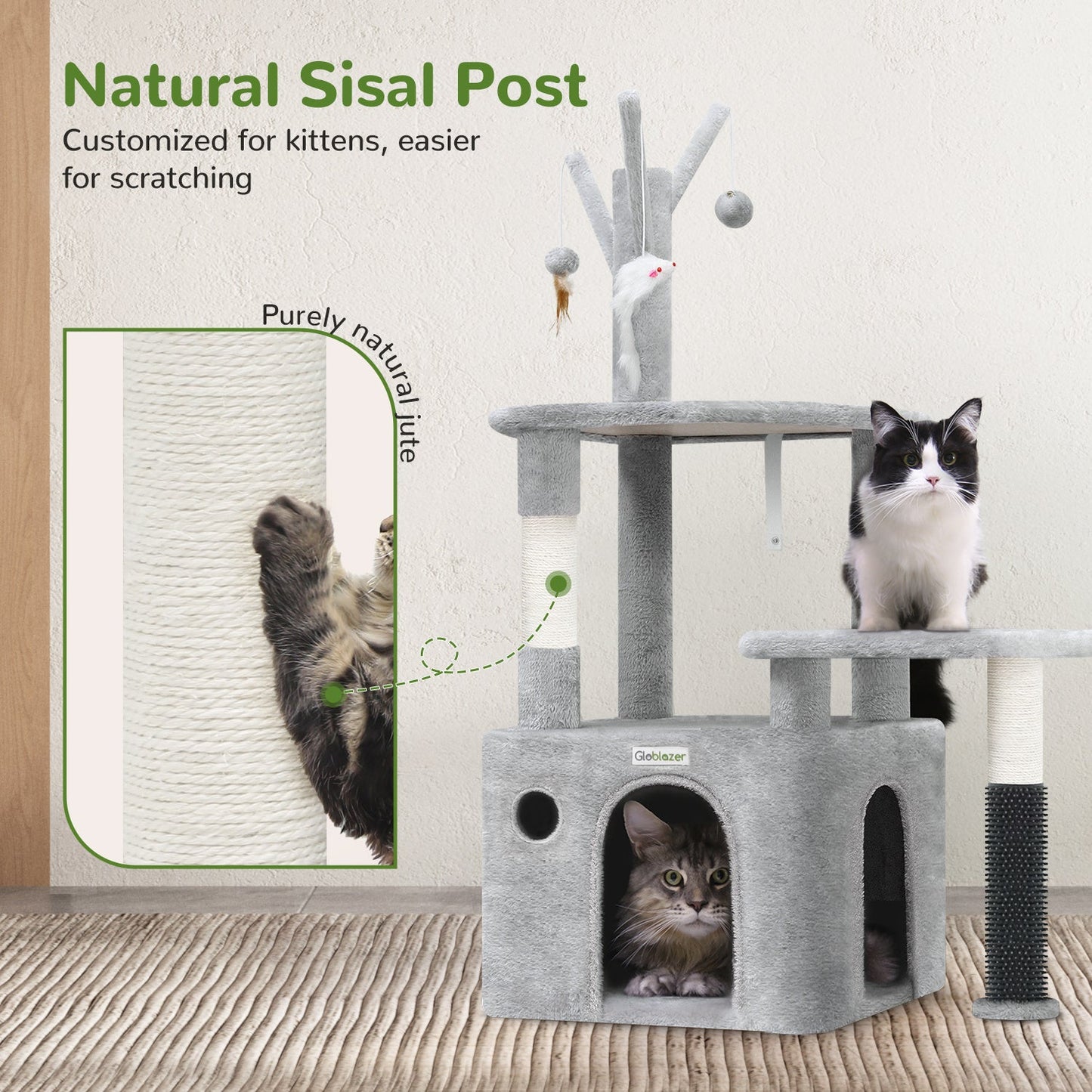 44 Inch Cat Climbing Frame Light Gray - Mijn winkel