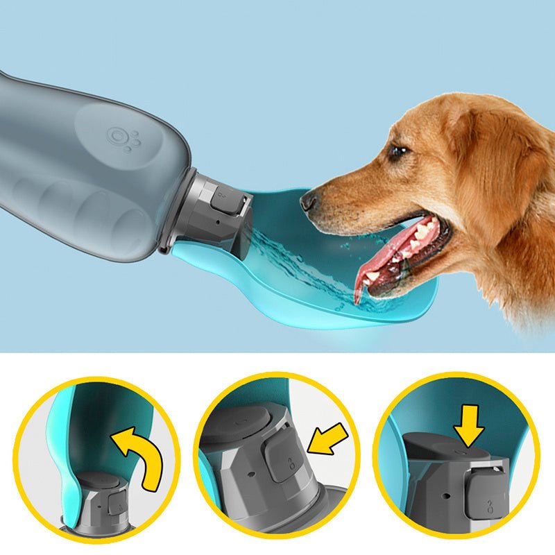 800ml Dogs Water Bottle Portable High Capacity Leakproof Pet Foldable Drinking Bowl Golden Retriever Outdoor Walking Supplies Pet Products - Mijn winkel