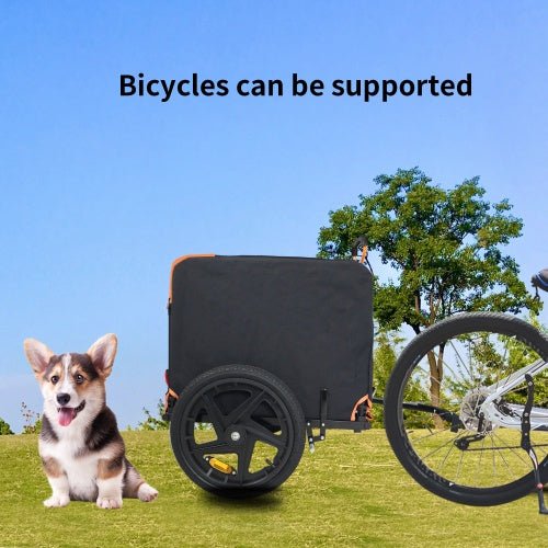 Foldable Pet Jogging Stroller Dog Carriers Bicycle Trailer Pet Dog Cat Bike Trailer Orange And Black - Ideal For Small Pets - Mijn winkel