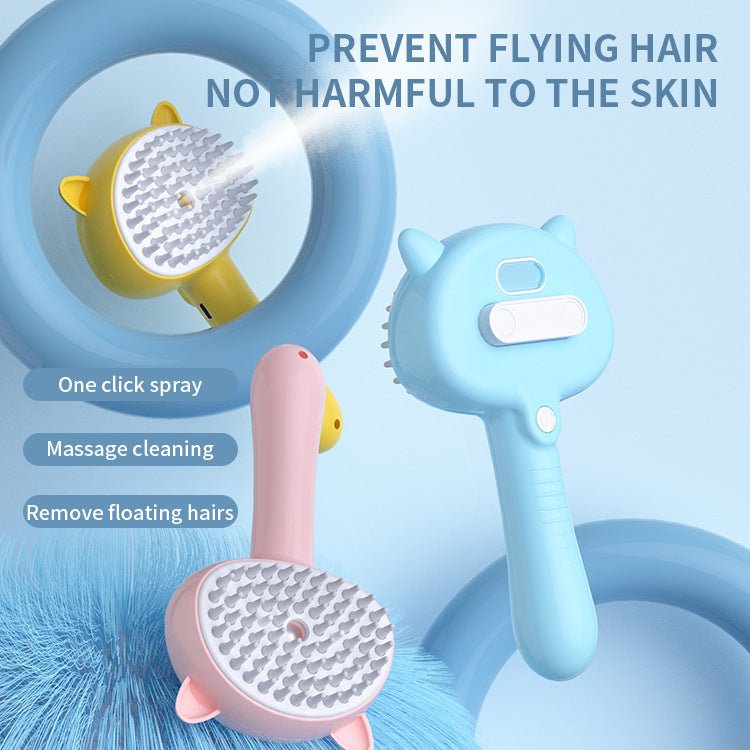 Hair Cleaning Brush With Mist Multifunctional Cat Grooming Brush Rechargeable Self Cleaning Slicker Brush For Pets Dogs & Catsb Pet Products - Mijn winkel