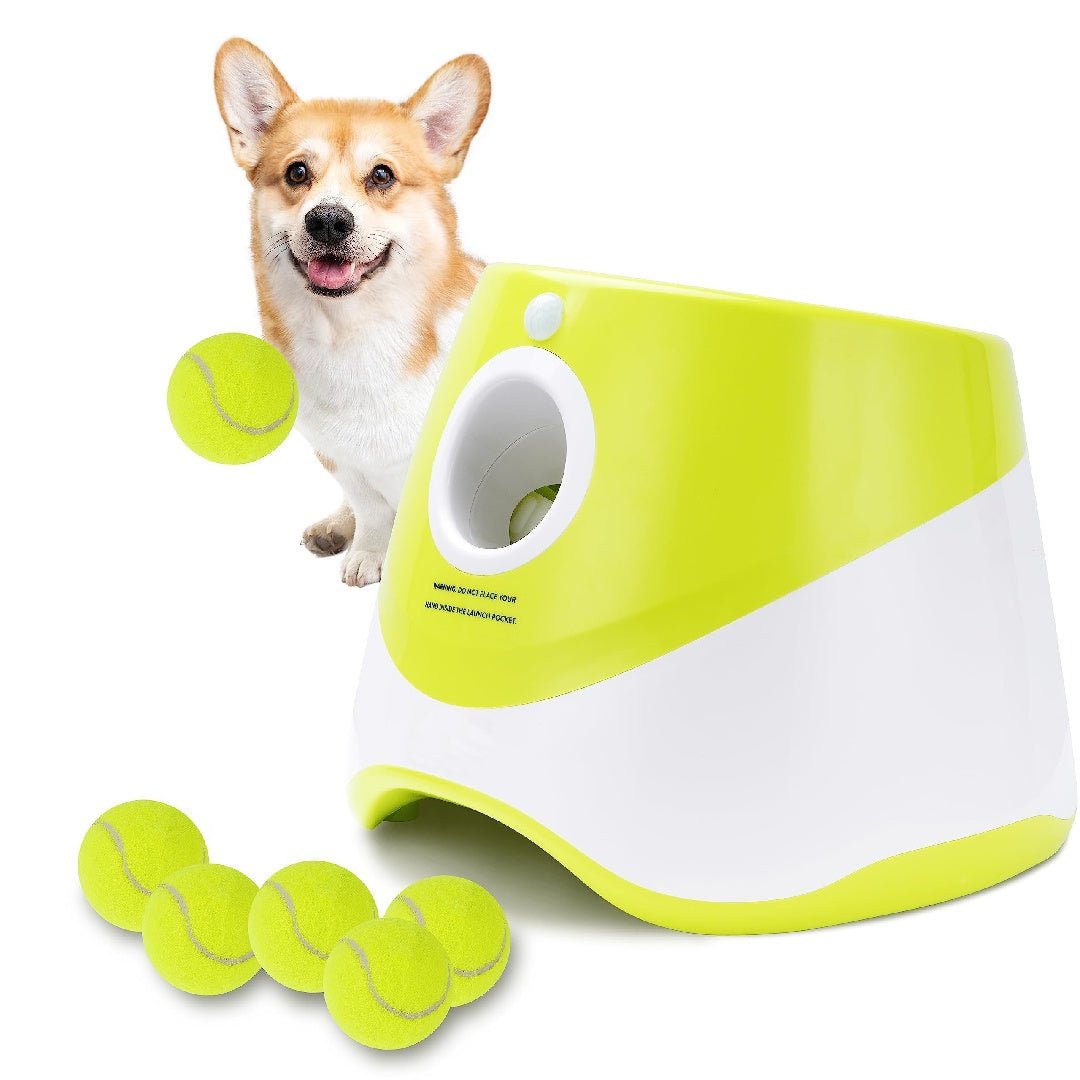 Only Supports Self Pickup Dog Ball Thrower, Automatic Ball Launcher, Indoor - Outdoor Interactive Dog Toy With Three Scopes, Includes Balls And A Data Cable, Grey - Green - Mijn winkel