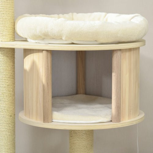 PawHut 3 Level Cat Tree With Sisal Scratching Posts Cat Badminton Toy For Playing Soft Cushions Play Areas - Mijn winkel