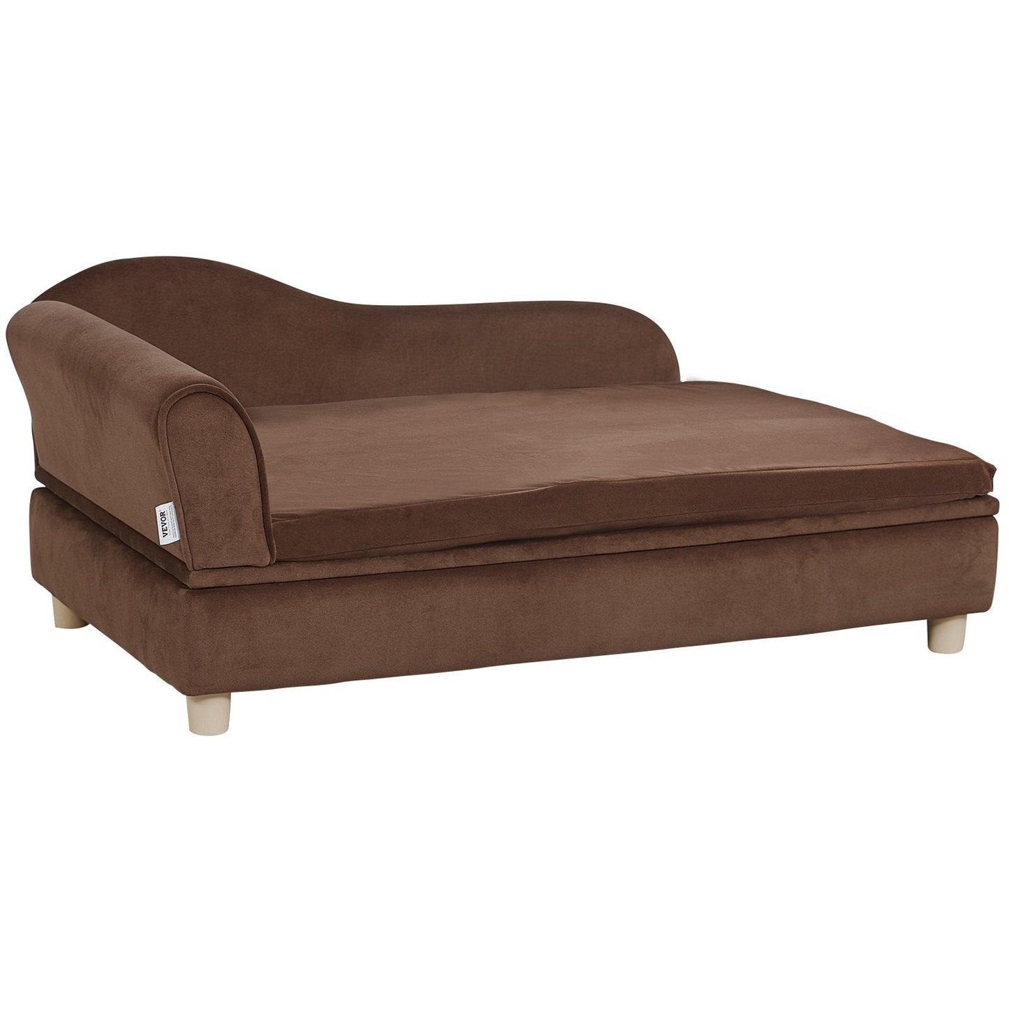 VEVOR Pet Sofa, Dog Couch For Large - Sized Dogs And Cats, Soft Velvety Dog Sofa Bed, 110 Lbs Loading Cat Sofa, Dark Brown - Mijn winkel