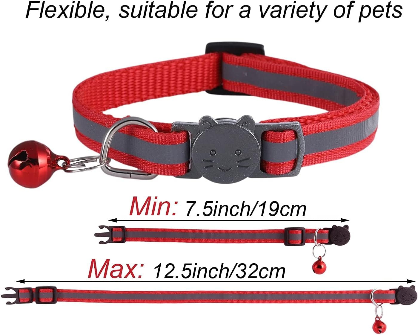 14 Pack Reflective - Breakaway Cat Collars with Bells,Safety Buckle Kitten Collar,With Name Tag,Adjustable,Ideal for Girl Cats Male Cats,Pet Supplies,Stuff,Accessories(12 Colors & 2 ID Tags) - GetPawsy