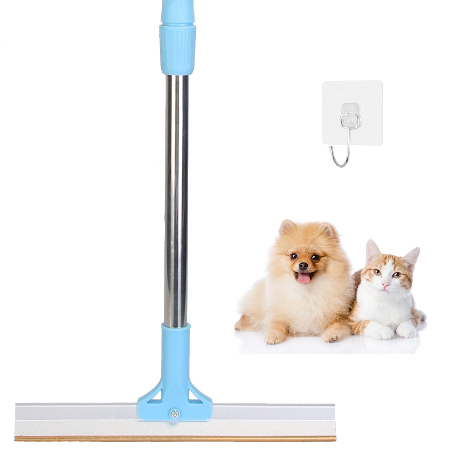 1Pc Pet Hair Removal Rake With 54.33in Adjustable Telescopic Rod Multi - Fabric Dog Cat Hair Scraper Lint Shaver For Carpet Rug Clothes Couch - Mijn winkel