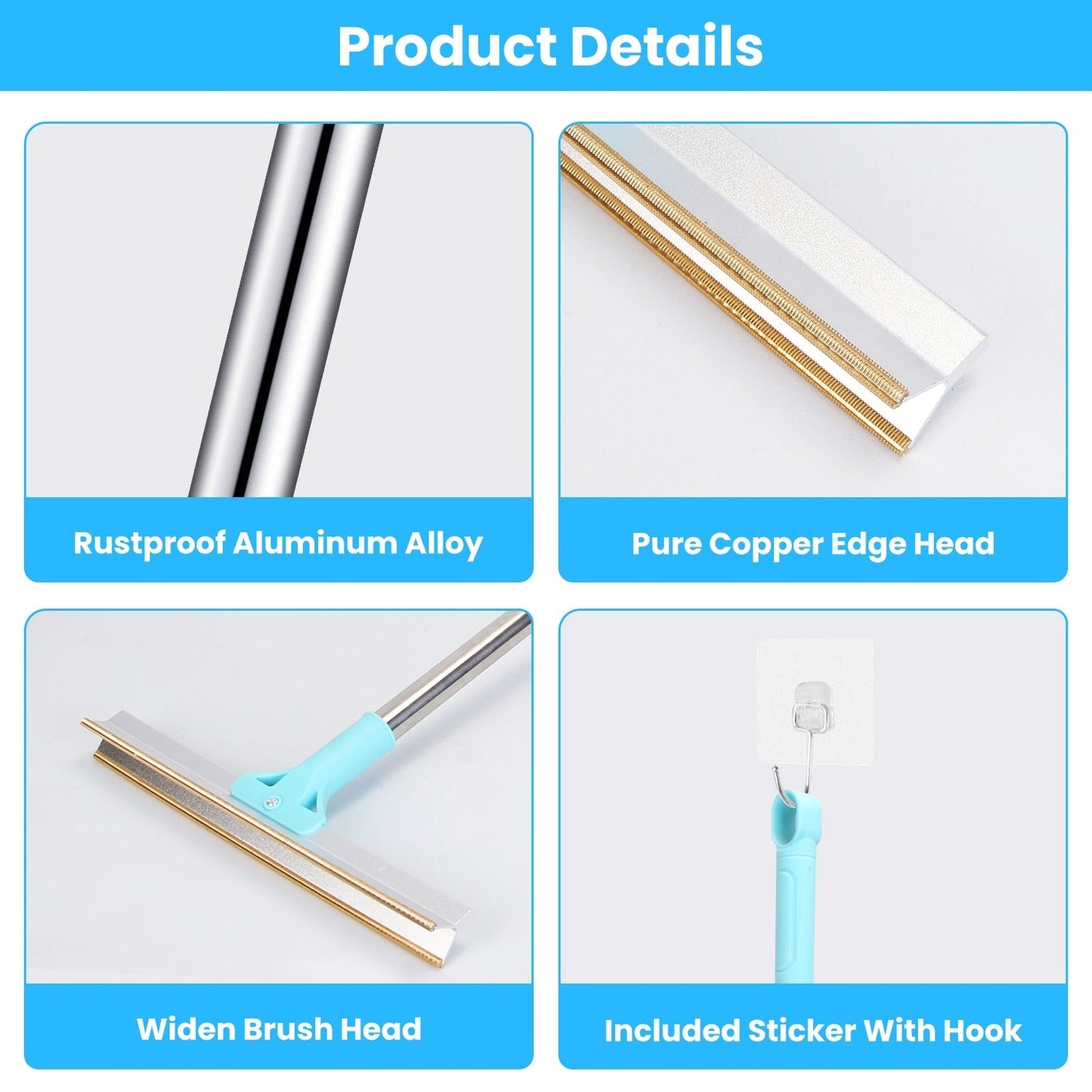 1Pc Pet Hair Removal Rake With 54.33in Adjustable Telescopic Rod Multi - Fabric Dog Cat Hair Scraper Lint Shaver For Carpet Rug Clothes Couch - Mijn winkel