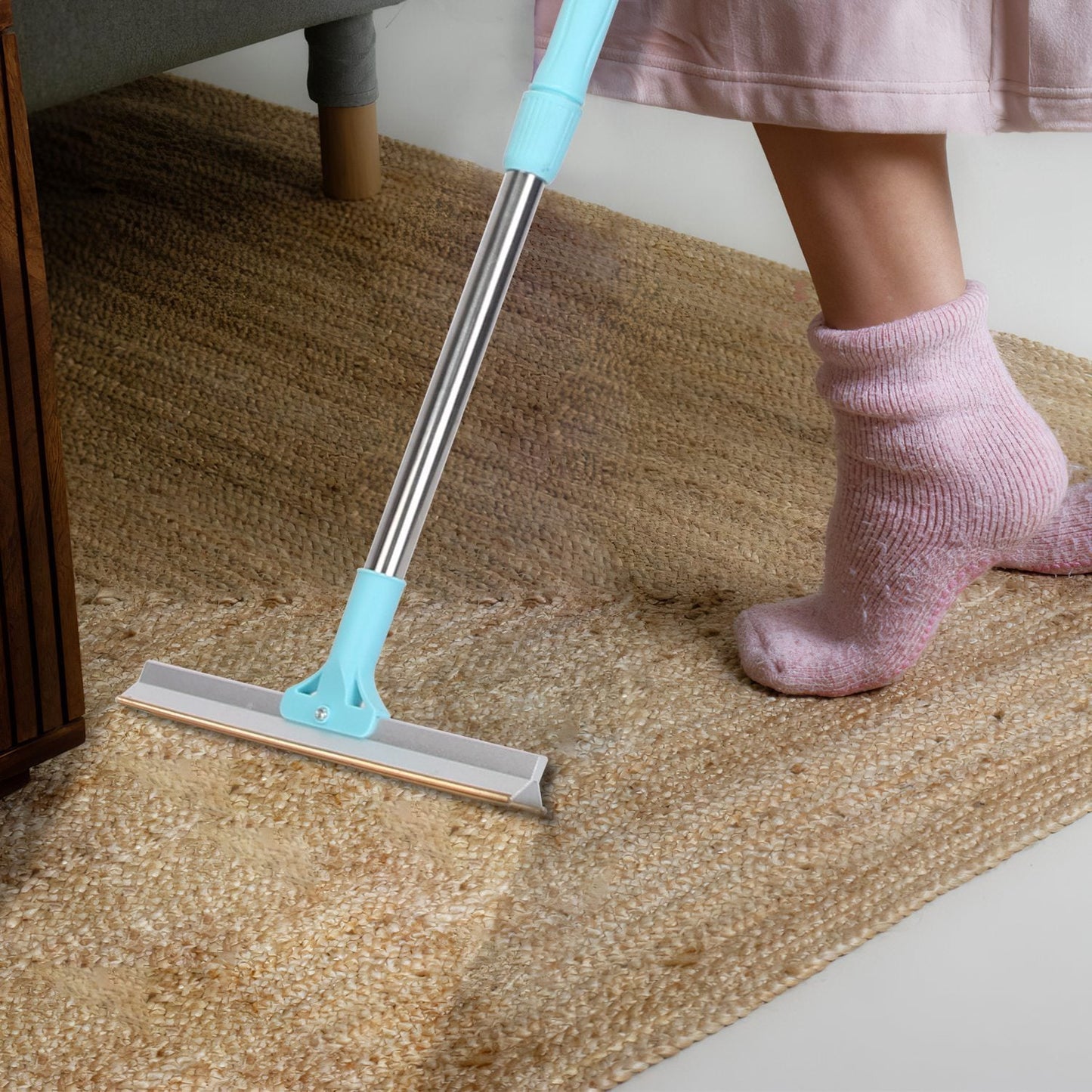 1Pc Pet Hair Removal Rake With 54.33in Adjustable Telescopic Rod Multi - Fabric Dog Cat Hair Scraper Lint Shaver For Carpet Rug Clothes Couch - Mijn winkel