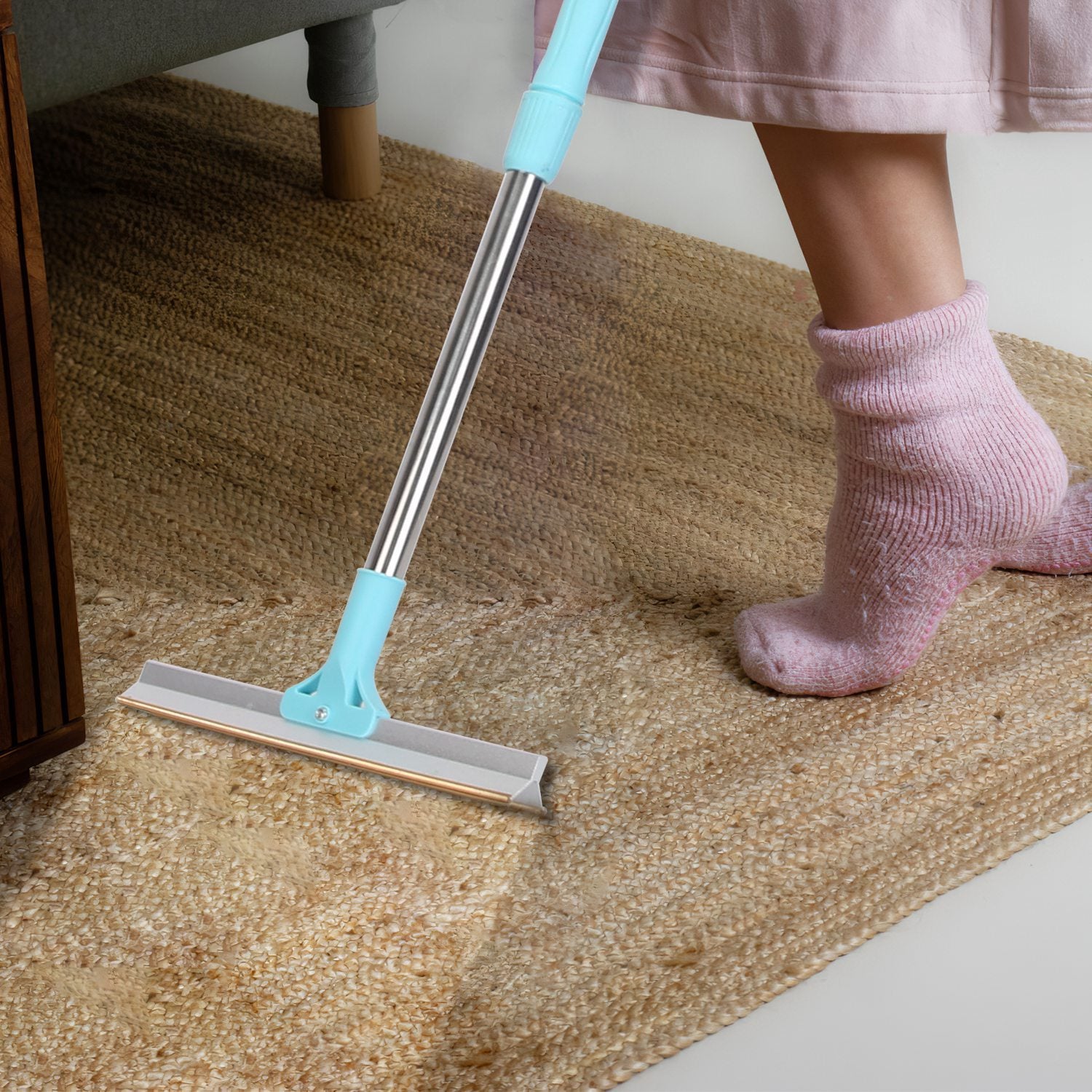 1Pc Pet Hair Removal Rake With 54.33in Adjustable Telescopic Rod Multi - Fabric Dog Cat Hair Scraper Lint Shaver For Carpet Rug Clothes Couch - Mijn winkel