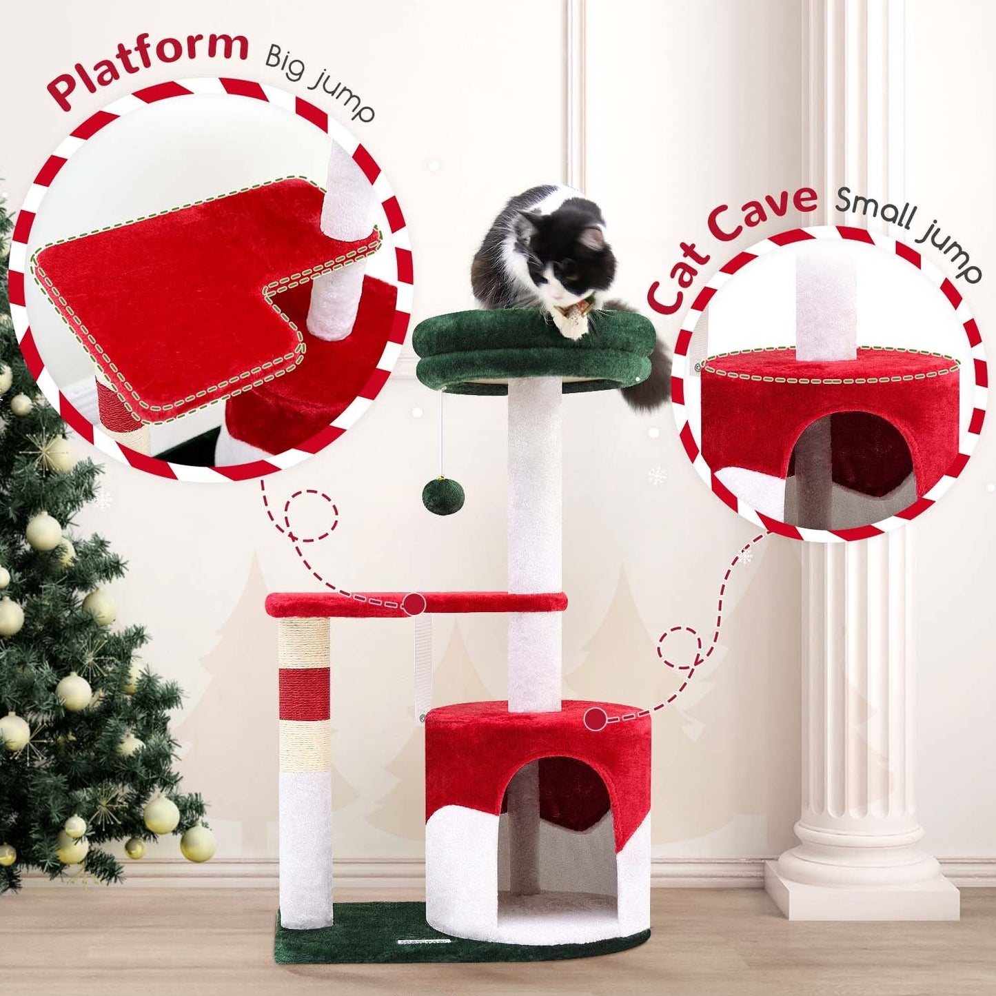 33 Inch Christmas Style Cat Climbing Frame - Mijn winkel