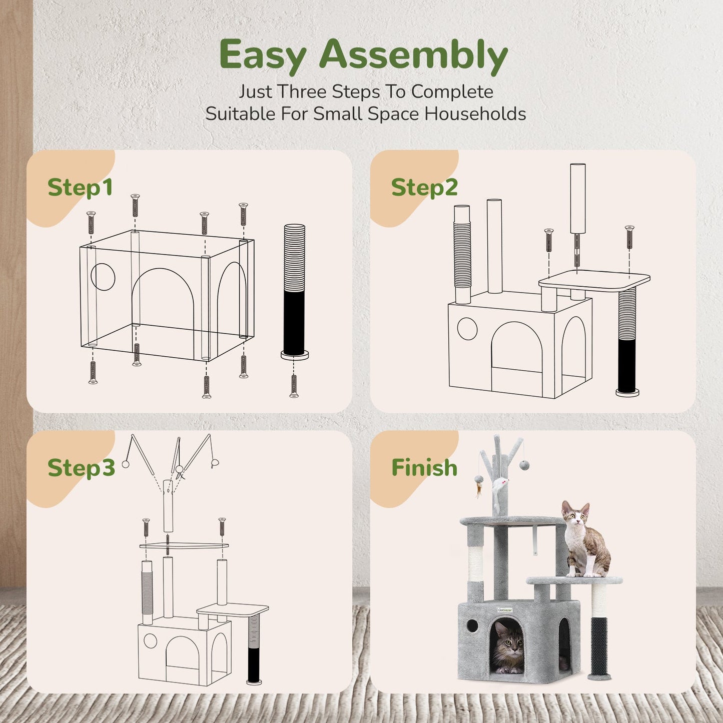 44 Inch Cat Climbing Frame Light Gray - Mijn winkel