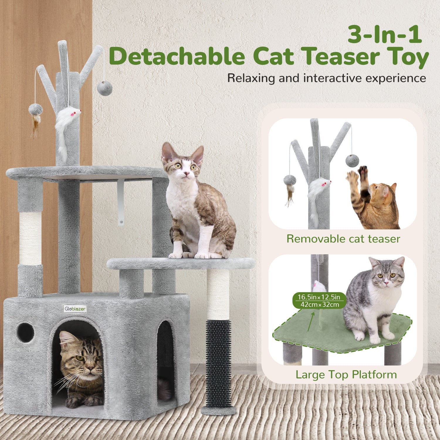 44 Inch Cat Climbing Frame Light Gray - Mijn winkel