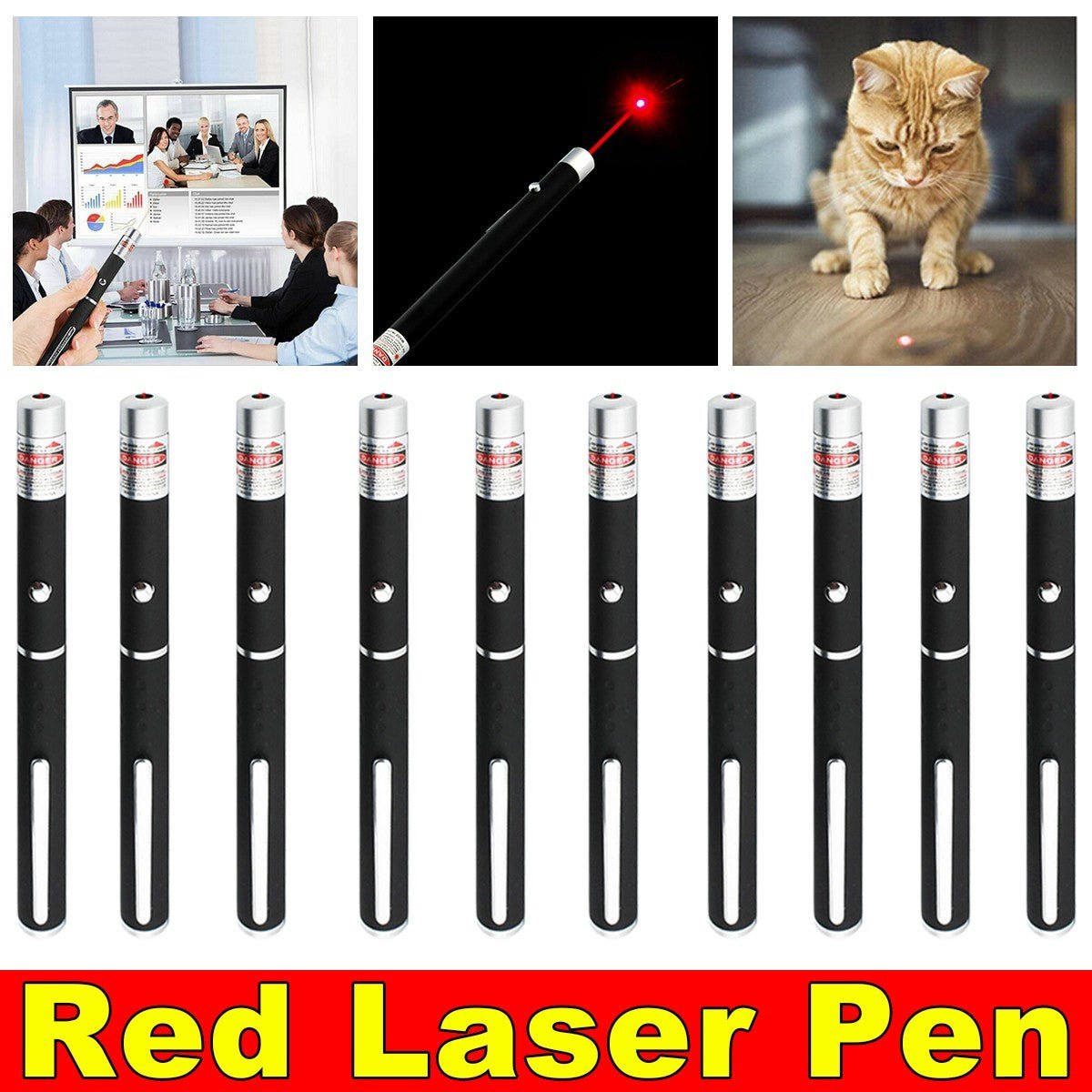 650nm Red Laser Pointer Pen Light Visible Single Beam AAA Lazer Torch 10PCS 9900 Miles Mini Small Teaching Pen Light Pet Toys - Mijn winkel