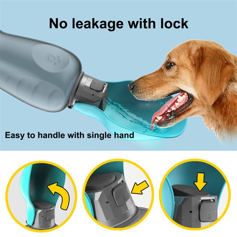 800ml Dogs Water Bottle Portable High Capacity Leakproof Pet Foldable Drinking Bowl Golden Retriever Outdoor Walking Supplies Pet Products - Mijn winkel