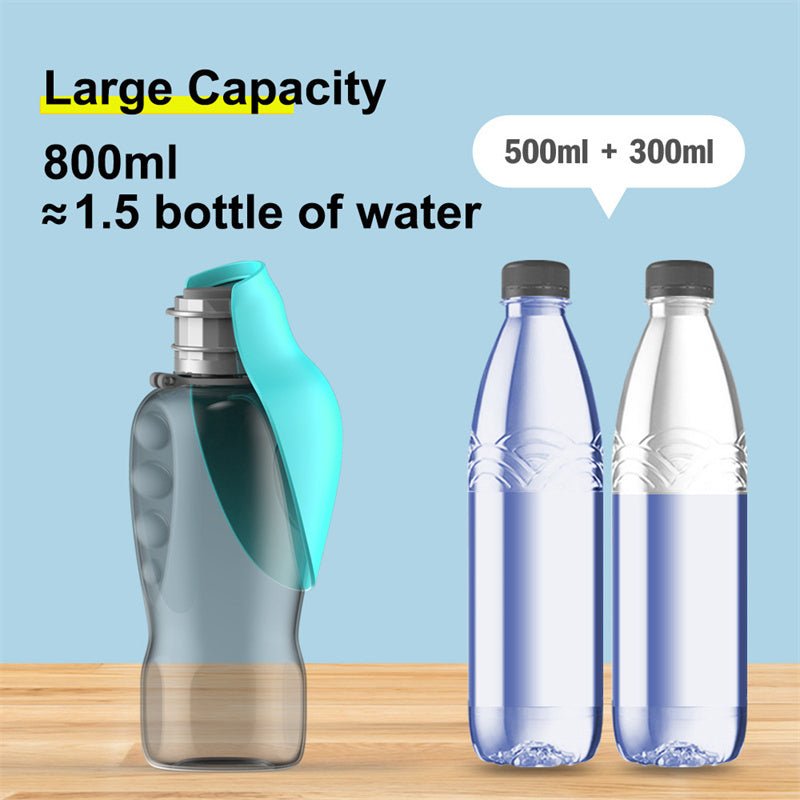800ml Dogs Water Bottle Portable High Capacity Leakproof Pet Foldable Drinking Bowl Golden Retriever Outdoor Walking Supplies Pet Products - Mijn winkel