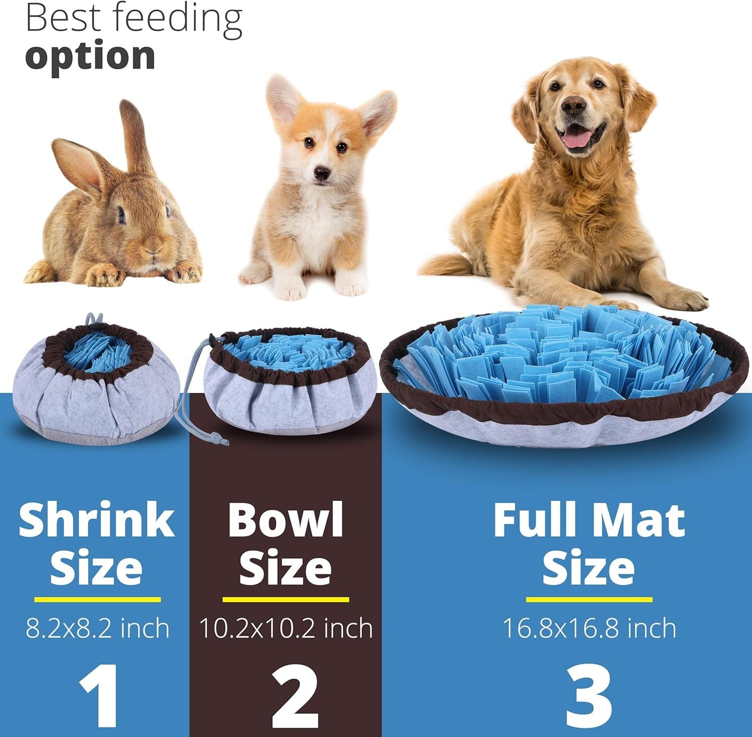 Adjustable Snuffle Mat For Dogs Large Breed Puzzle Toys Small Dog Enrichment Toys For Large Dogs Slow Eating Stress Relief Dog Toy For Feeding Dog Mental Stimulation Toys - Mijn winkel