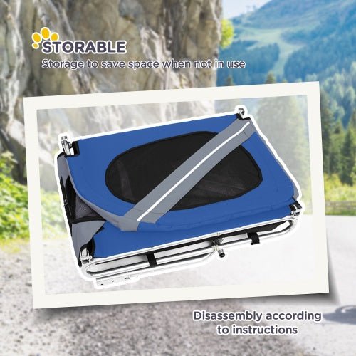 Aosom Dog Bike Trailer Pet Cart Bicycle Wagon Cargo Carrier Attachment For Travel With 3 Entrances Large Wheels For Off - Road & Mesh Screen - Mijn winkel