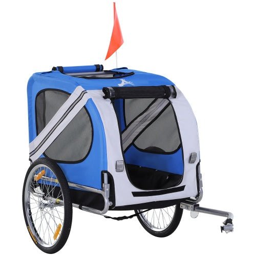 Aosom Dog Bike Trailer Pet Cart Bicycle Wagon Cargo Carrier Attachment For Travel With 3 Entrances Large Wheels For Off - Road & Mesh Screen - Mijn winkel