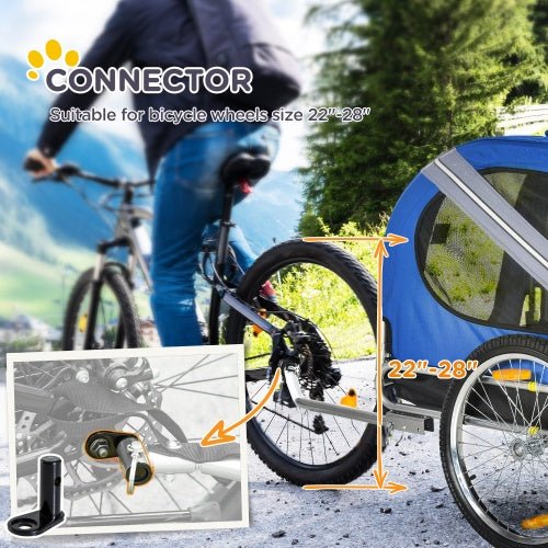 Aosom Dog Bike Trailer Pet Cart Bicycle Wagon Cargo Carrier Attachment For Travel With 3 Entrances Large Wheels For Off - Road & Mesh Screen - Mijn winkel
