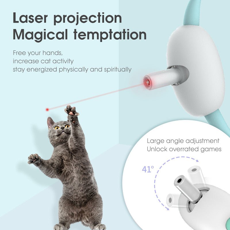 Automatic Cat Toy Smart Laser Teasing Cat Collar Electric USB Charging Kitten Amusing Toys Interactive Training Pet Items - Mijn winkel