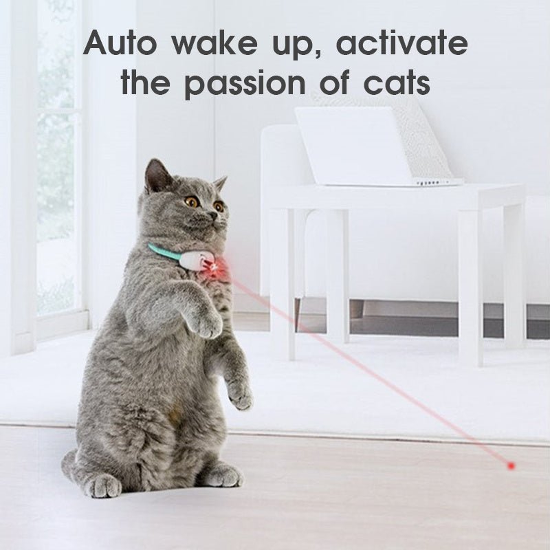 Automatic Cat Toy Smart Laser Teasing Cat Collar Electric USB Charging Kitten Amusing Toys Interactive Training Pet Items - Mijn winkel