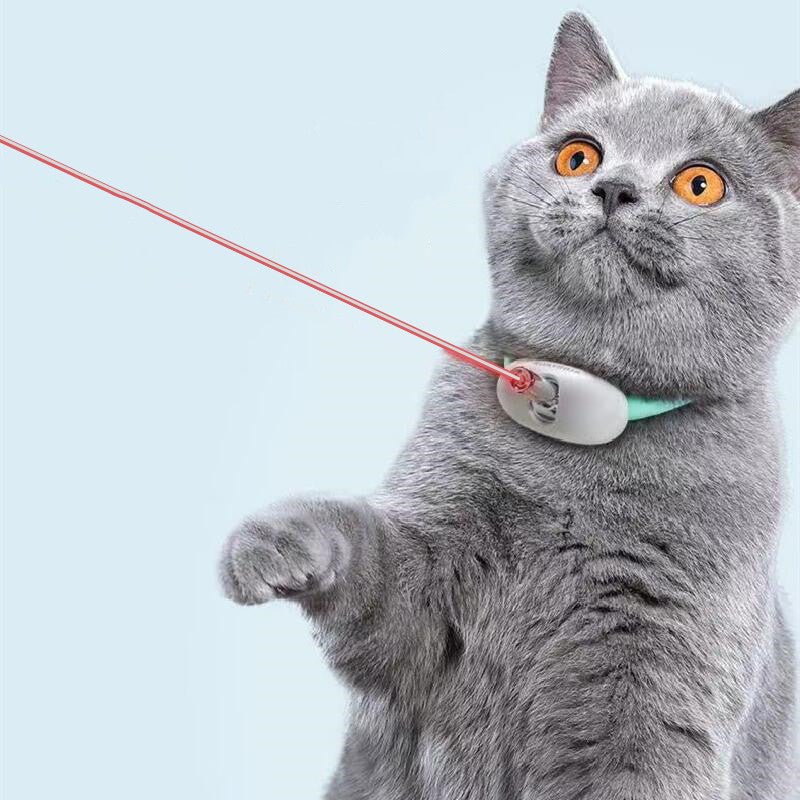Automatic Cat Toy Smart Laser Teasing Cat Collar Electric USB Charging Kitten Amusing Toys Interactive Training Pet Items - Mijn winkel