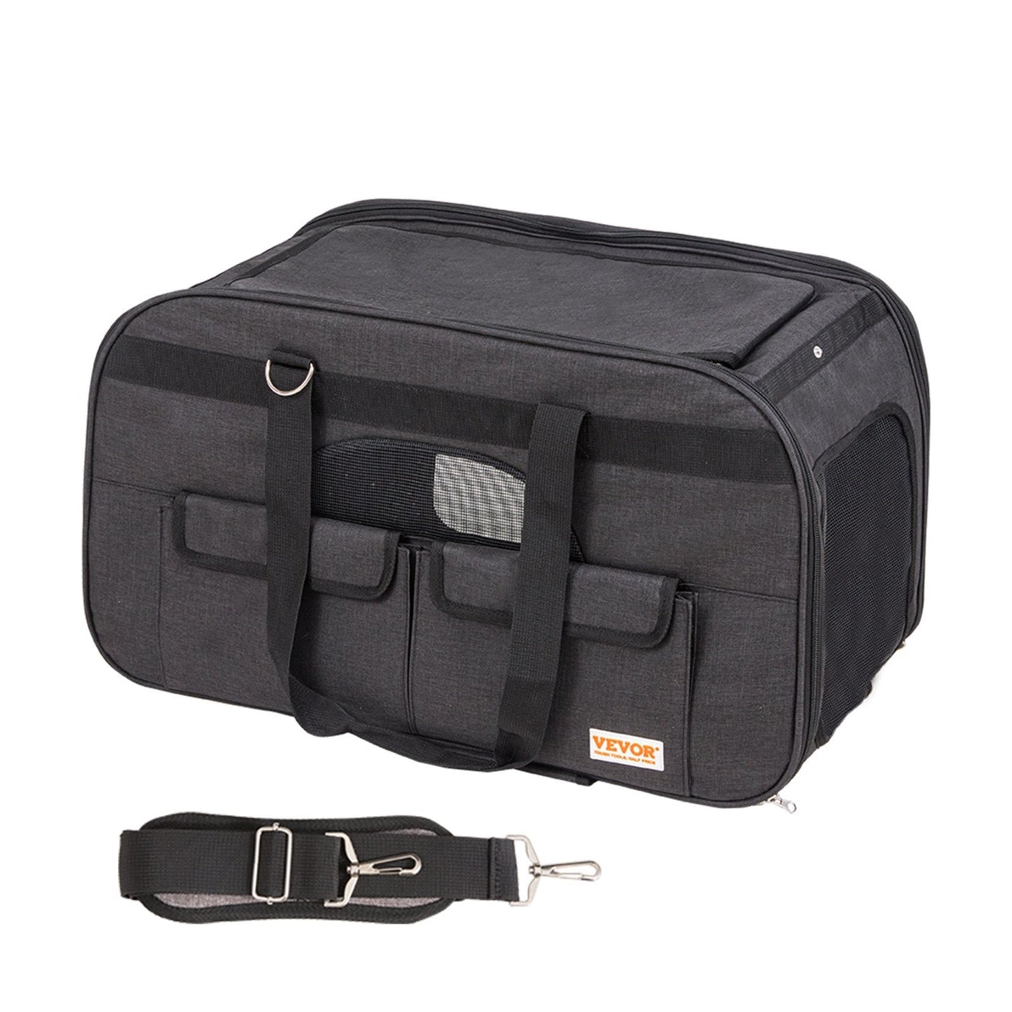 Cat Carrier With Wheels, Rolling Pet Carrier With Telescopic Handle And Shoulder Strap, Dog Carrier With Wheels For Pets Under 35 Lbs, With 1 Folding Bowl, Black - Mijn winkel