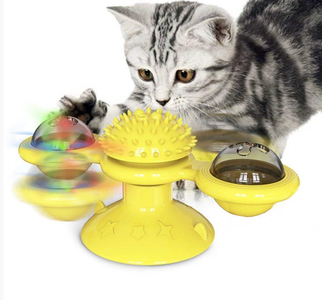 Cat Entertainment Set - Interactive Rotating Disk, Feather Teasers, Tumbler, Windmill Toy - Keeps Cats Active & Engaged - Mijn winkel