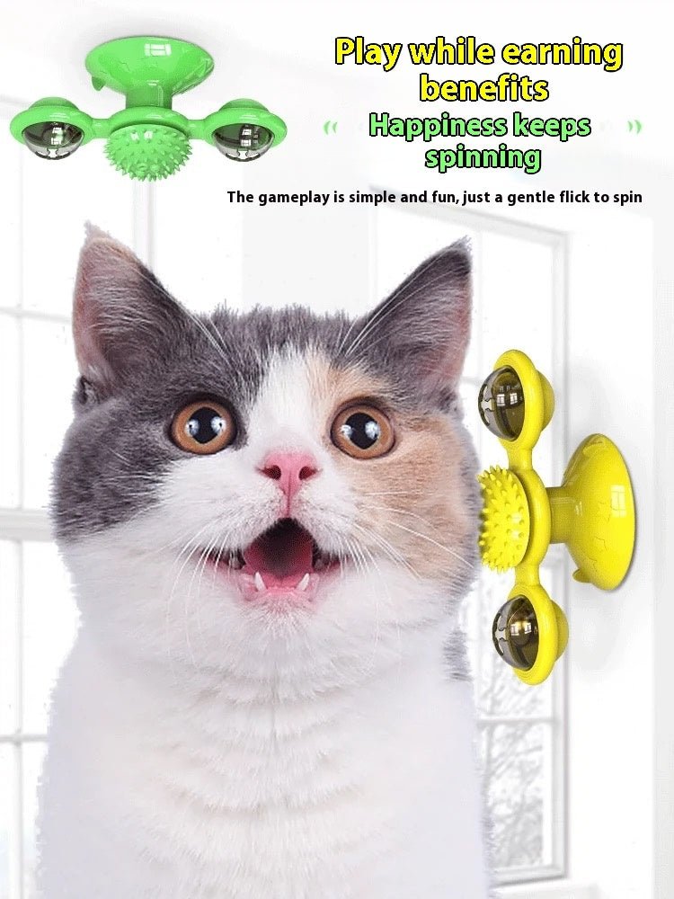 Cat Entertainment Set - Interactive Rotating Disk, Feather Teasers, Tumbler, Windmill Toy - Keeps Cats Active & Engaged - Mijn winkel