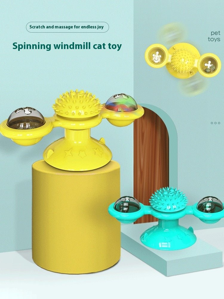 Cat Entertainment Set - Interactive Rotating Disk, Feather Teasers, Tumbler, Windmill Toy - Keeps Cats Active & Engaged - Mijn winkel