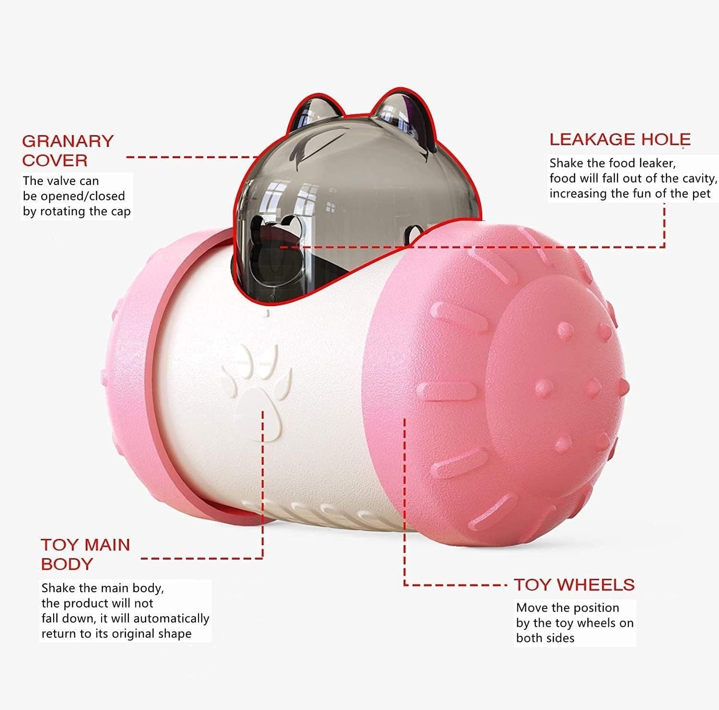 Cat Toys Interactive Dog Toys Treat Dispensing Dog Toys Cat Feeder Toy Dog Enrichment Toys Dog Treat Ball For Large Medium Small Dogs - Mijn winkel
