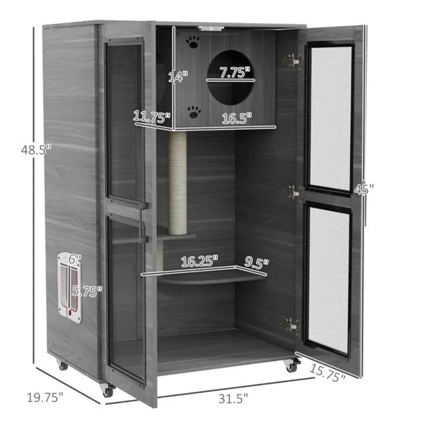Cat Villa, Cat Apartment With Wheels - Mijn winkel