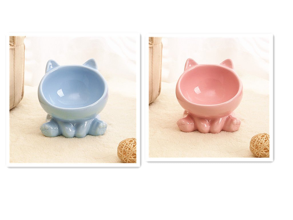 Ceramic Cat Bowl Cat Bowl Cat Food Bowl Neck Guard Oblique Mouth Dog Bowl Pet Bowl - Mijn winkel
