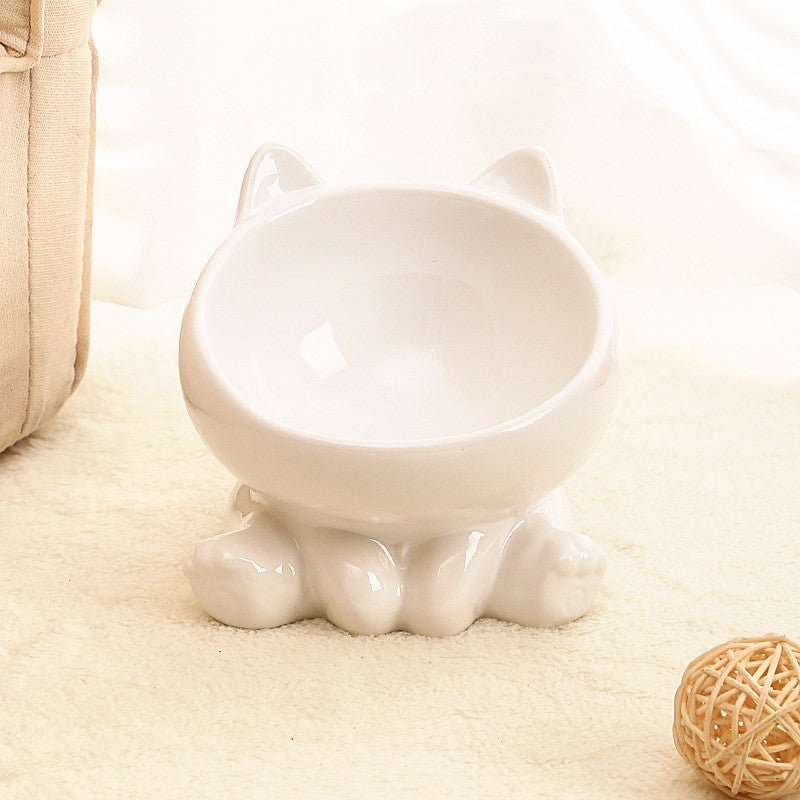 Ceramic Cat Bowl Cat Bowl Cat Food Bowl Neck Guard Oblique Mouth Dog Bowl Pet Bowl - Mijn winkel