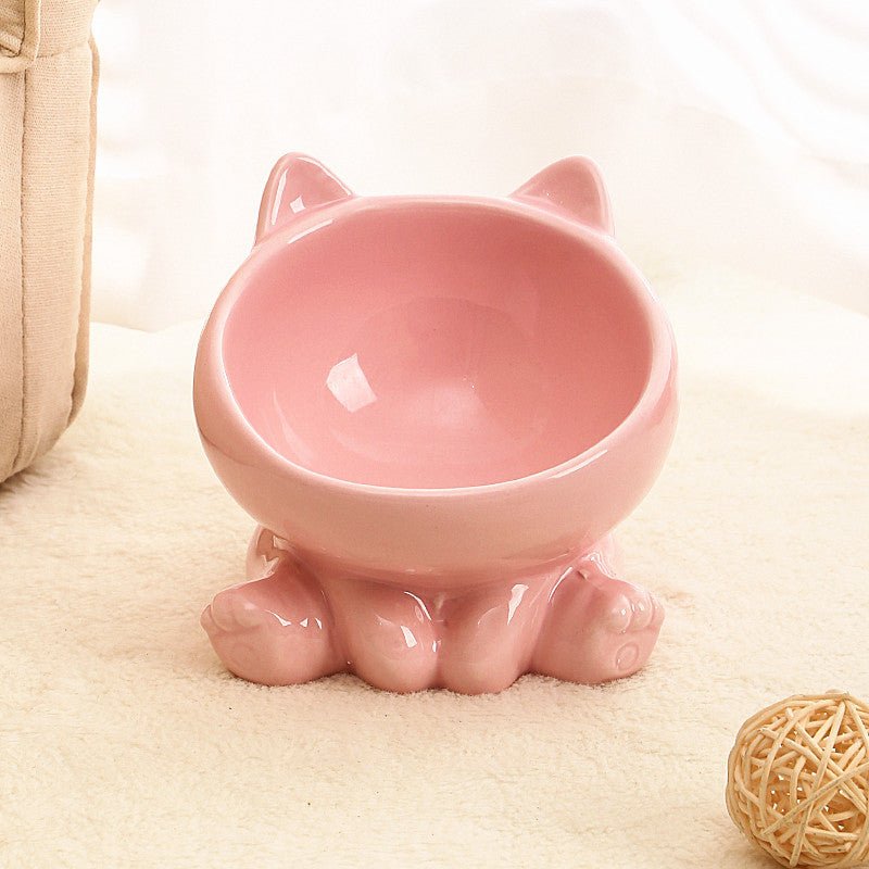 Ceramic Cat Bowl Cat Bowl Cat Food Bowl Neck Guard Oblique Mouth Dog Bowl Pet Bowl - Mijn winkel