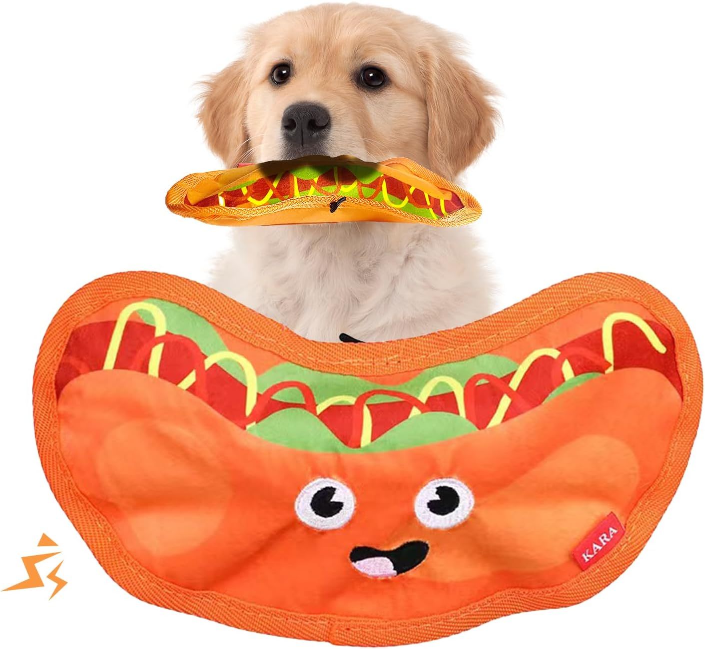 Crinkle Dog Toys Squeaky Dog Toys No Stuffing Dog Toys Durable Interactive Dog Chew Toys For Puppy Small Medium Large Dogs Hamburger - Mijn winkel