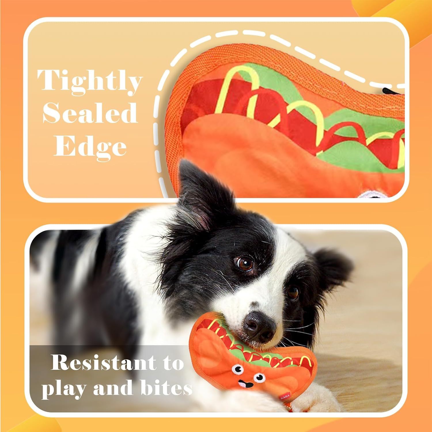 Crinkle Dog Toys Squeaky Dog Toys No Stuffing Dog Toys Durable Interactive Dog Chew Toys For Puppy Small Medium Large Dogs Hamburger - Mijn winkel