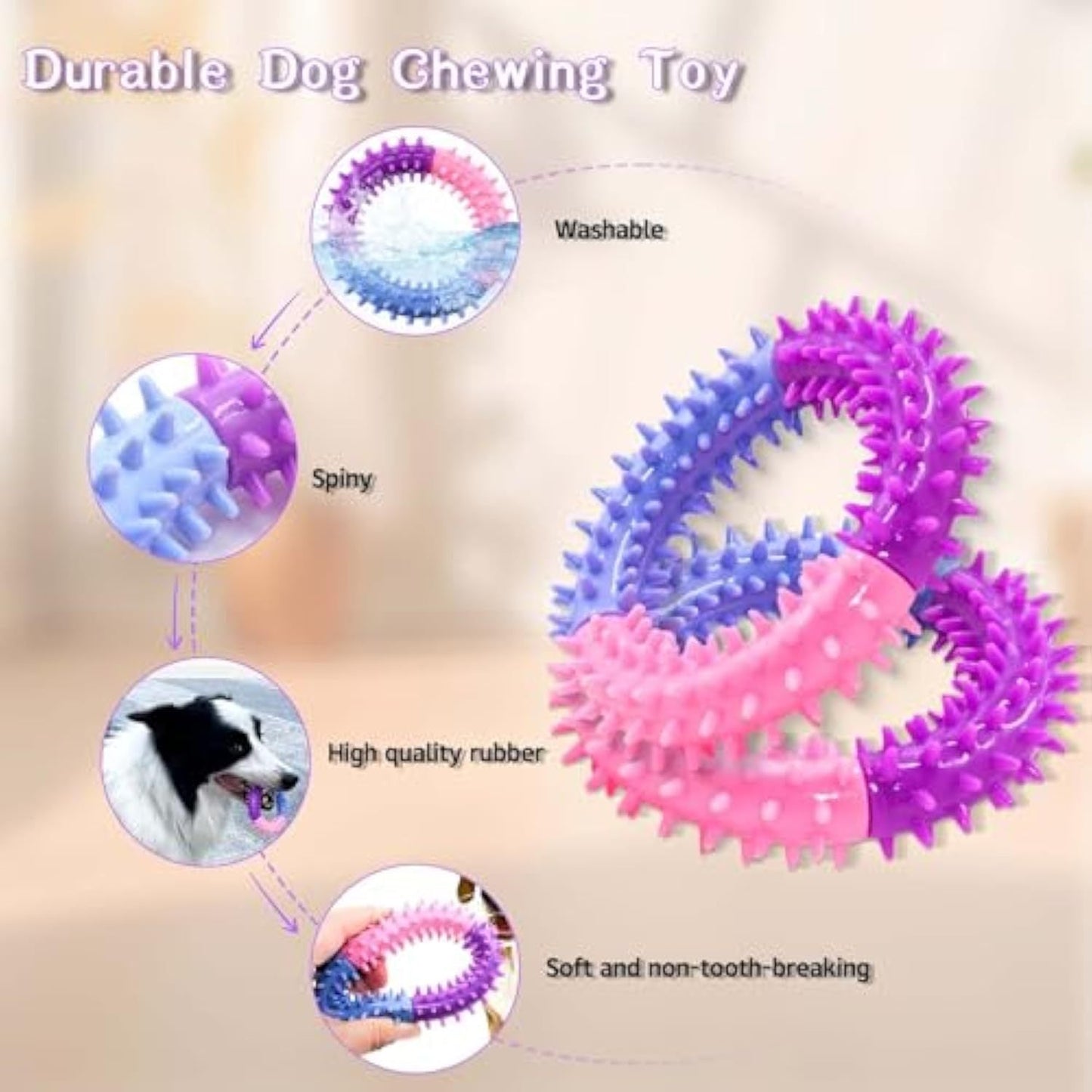 Dog Chew Toys Ring Dog Teething Toys Rubber Puppy Teething Toys Pet Toys For Small Medium Large Dogs - Mijn winkel