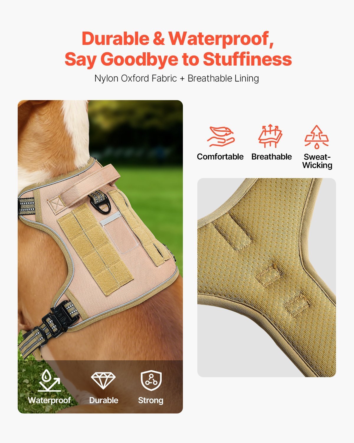 Dog Harness For Large Dogs No Pull Tactical Dog Harness Adjustable Pet Vest - Mijn winkel