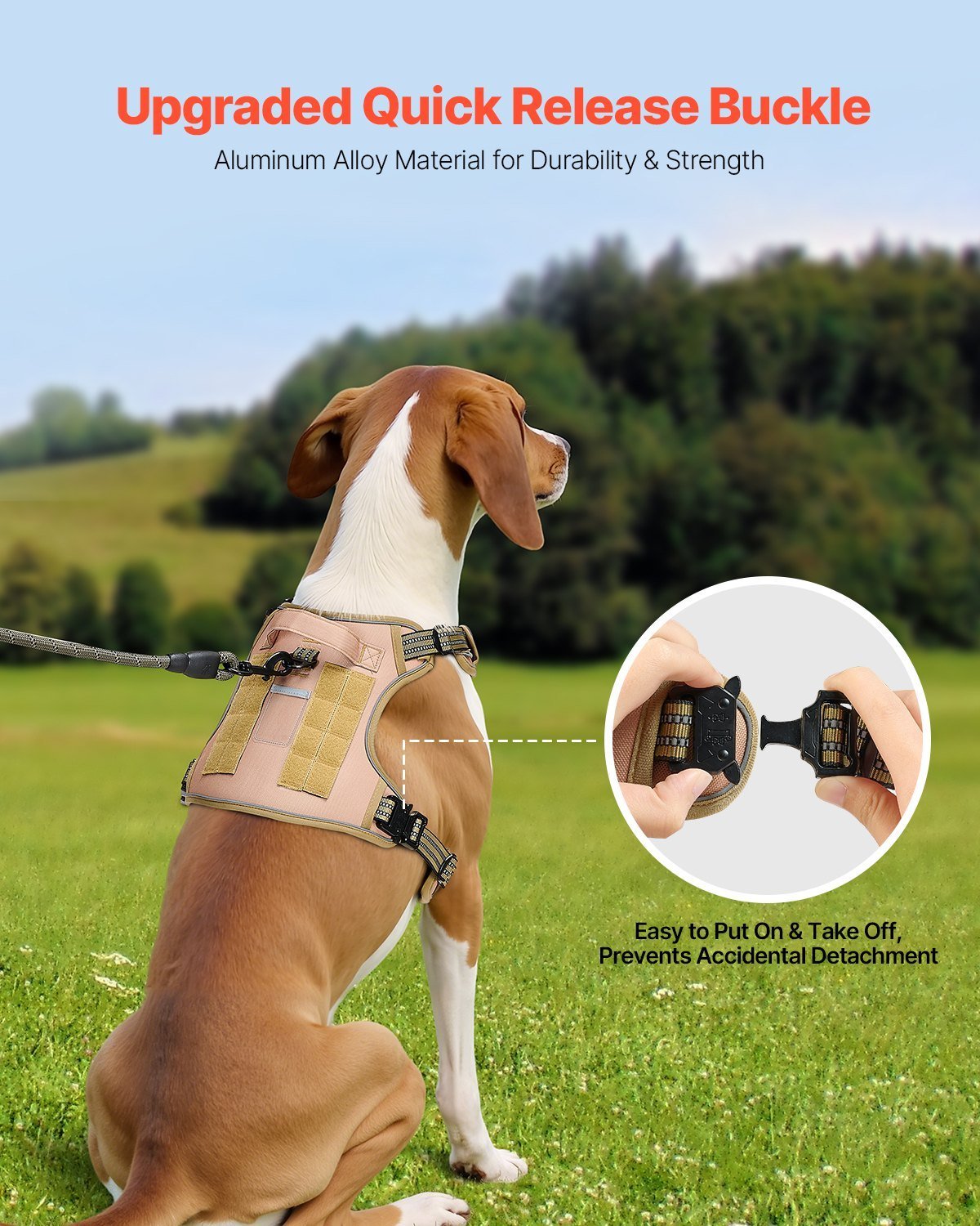 Dog Harness For Large Dogs No Pull Tactical Dog Harness Adjustable Pet Vest - Mijn winkel