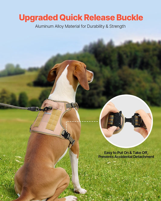 Dog Harness For Large Dogs No Pull Tactical Dog Harness Adjustable Pet Vest - Mijn winkel