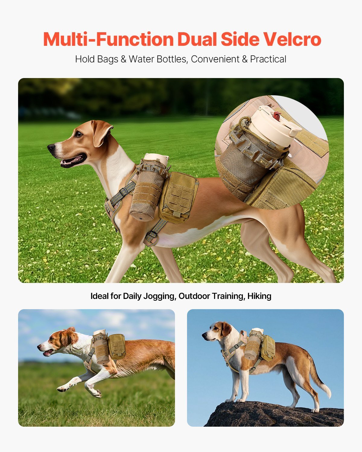 Dog Harness For Large Dogs No Pull Tactical Dog Harness Adjustable Pet Vest - Mijn winkel