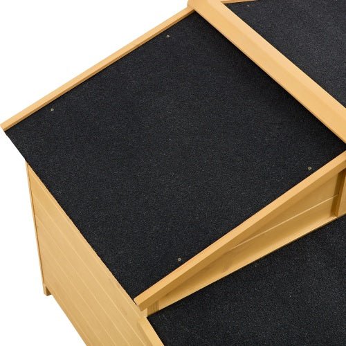 Dog House, Waterproof Dog Cage Kennel, Wooden Outdoor And Indoor Dog House, Raised Pet Kennel For Medium Dogs, Log Cabin Style With Porch,Elevated Floor,Asphalt Roof, 2 Doors, Pine Wood Natural - Mijn winkel