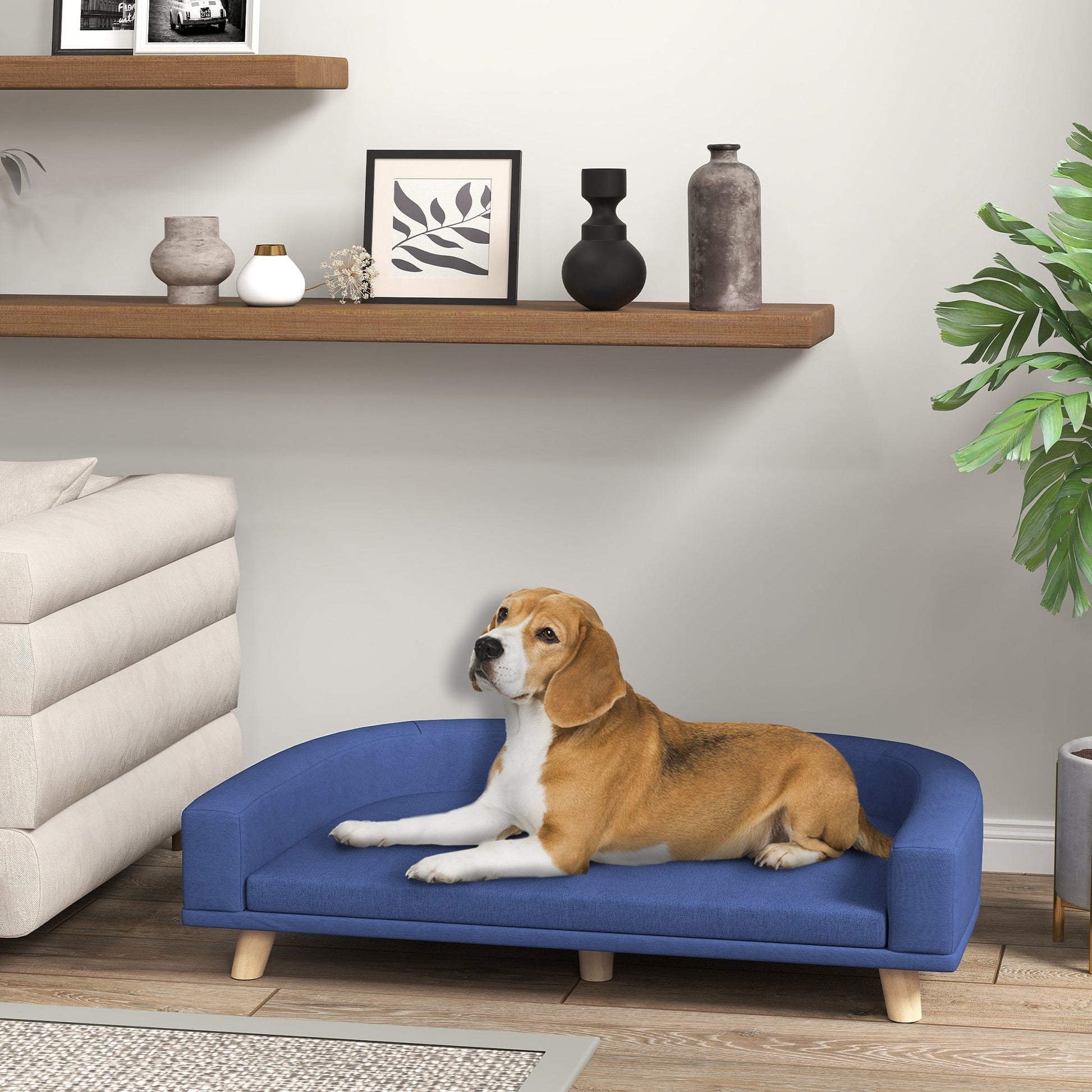Dog Sofa Couch Bed With Washable Cushion For Large Dogs, Cats, Blue - Mijn winkel
