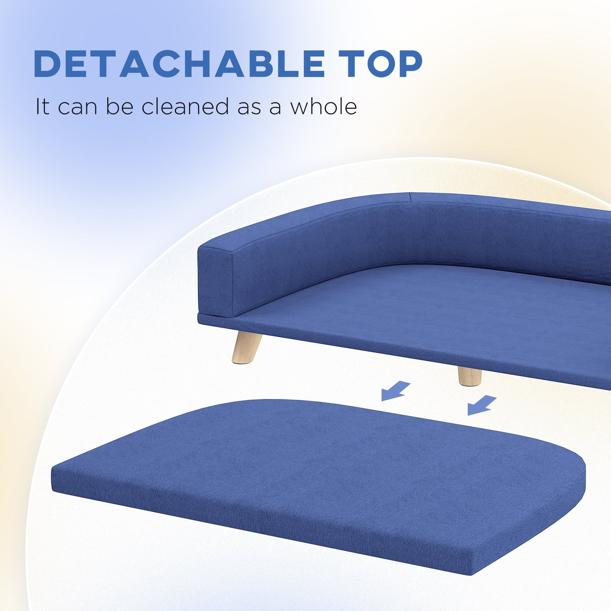 Dog Sofa Couch Bed With Washable Cushion For Large Dogs, Cats, Blue - Mijn winkel