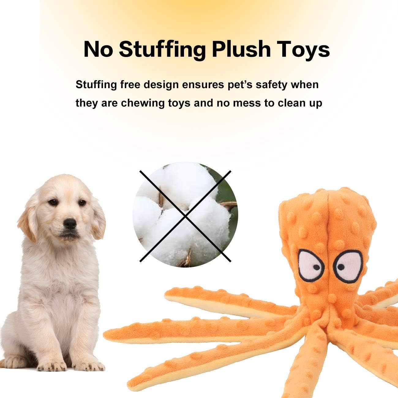 Dog Squeaky Toys Octopus No Stuffing Crinkle Plush Toys For Puppy Teething Durable Interactive Chew Toys For Small Medium And Large Dogs Training And Reduce Boredom - Mijn winkel