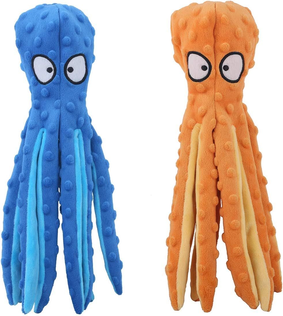 Dog Squeaky Toys Octopus No Stuffing Crinkle Plush Toys For Puppy Teething Durable Interactive Chew Toys For Small Medium And Large Dogs Training And Reduce Boredom - Mijn winkel
