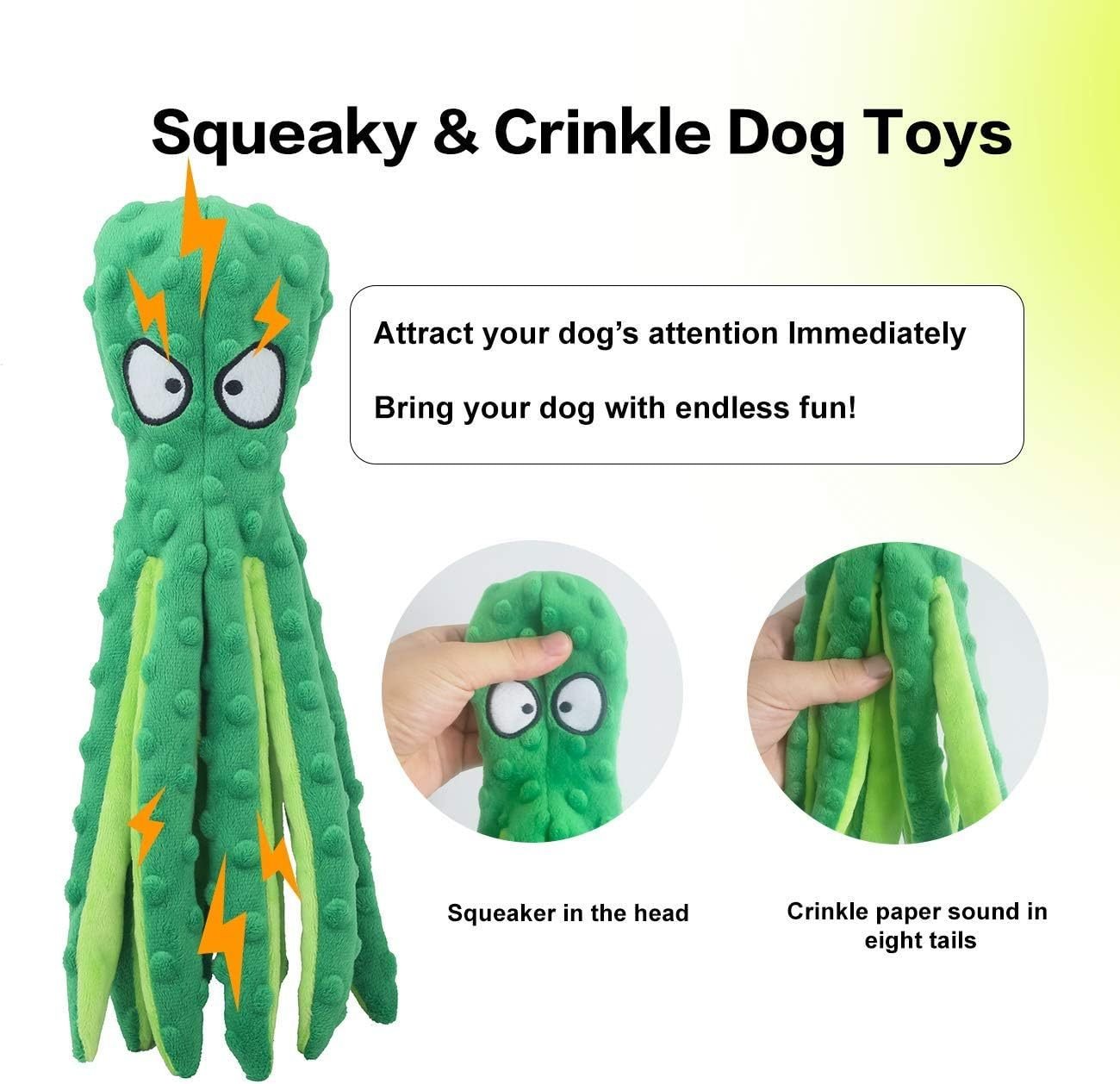 Dog Squeaky Toys Octopus No Stuffing Crinkle Plush Toys For Puppy Teething Durable Interactive Chew Toys For Small Medium And Large Dogs Training And Reduce Boredom - Mijn winkel