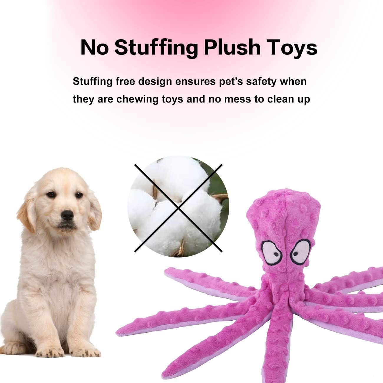 Dog Squeaky Toys Octopus No Stuffing Crinkle Plush Toys For Puppy Teething Durable Interactive Chew Toys For Small Medium And Large Dogs Training And Reduce Boredom - Mijn winkel