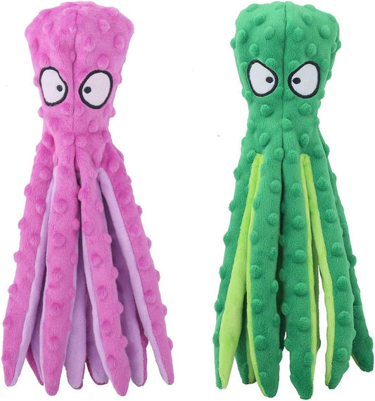 Dog Squeaky Toys Octopus No Stuffing Crinkle Plush Toys For Puppy Teething Durable Interactive Chew Toys For Small Medium And Large Dogs Training And Reduce Boredom - Mijn winkel