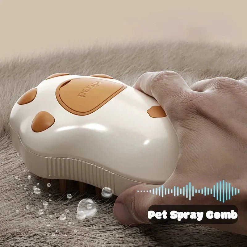 Electric Cat Steam Brush – 3 - In - 1 Pet Grooming Comb with Water Spray for Cats and Dogs, USB Rechargeable - Mijn winkel